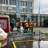 L'accident chimique a mobilisé une centaine de pompiers, ambulanciers, spécialistes chimiques et policiers à Gossau (SG).